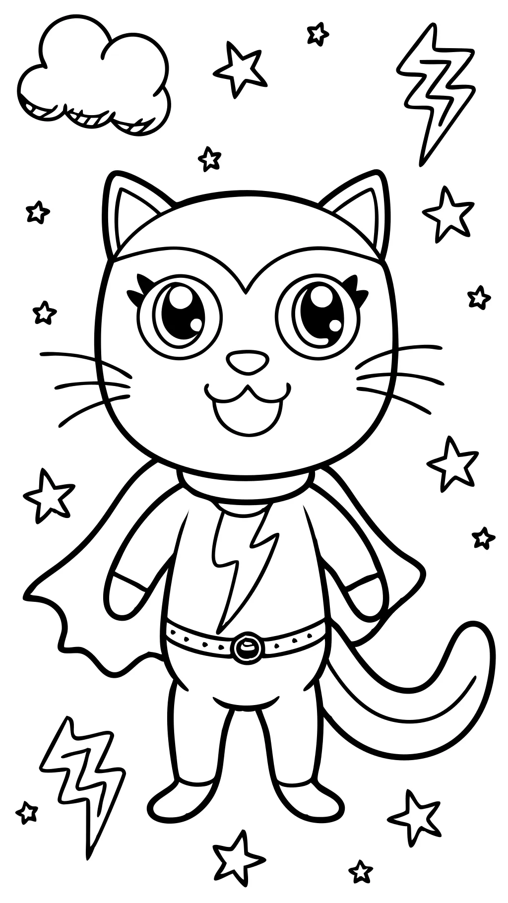 Páginas para colorear de Super Kitty